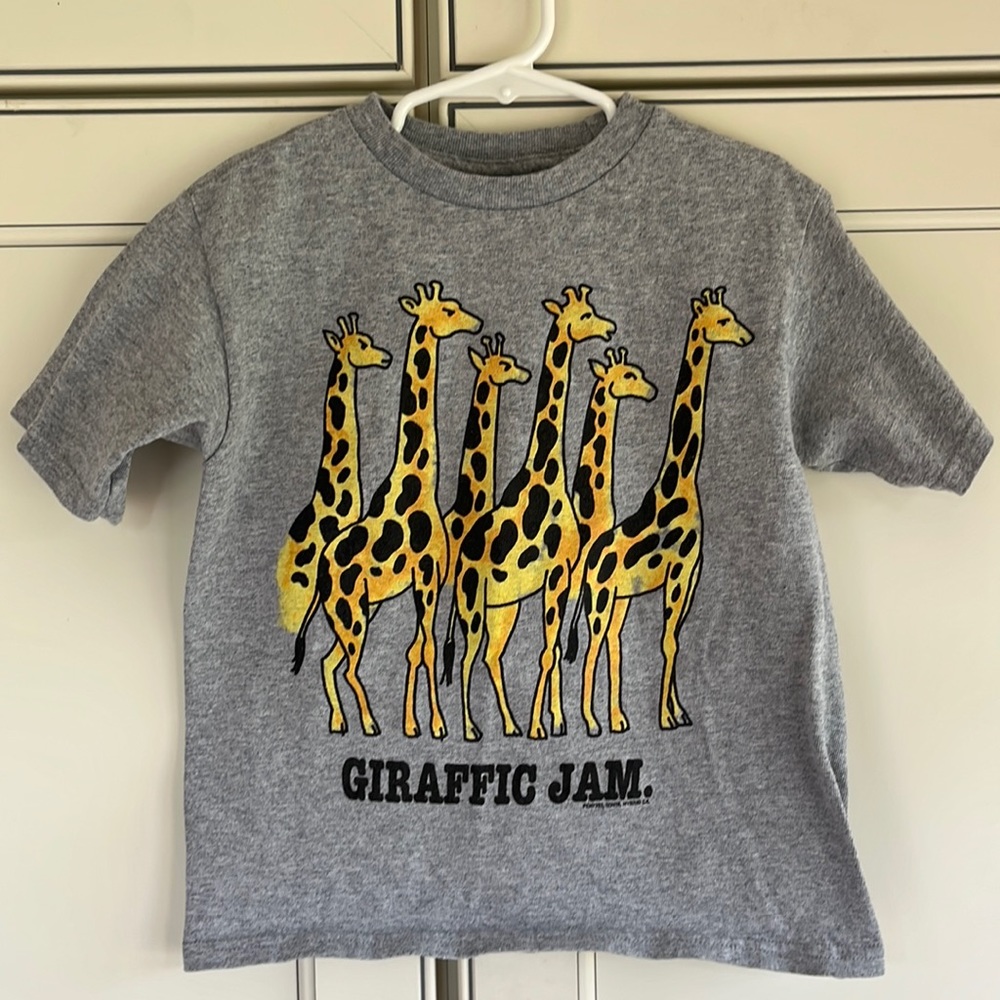 Cute! Giraffe Short Sleeved Tee- size 5-6